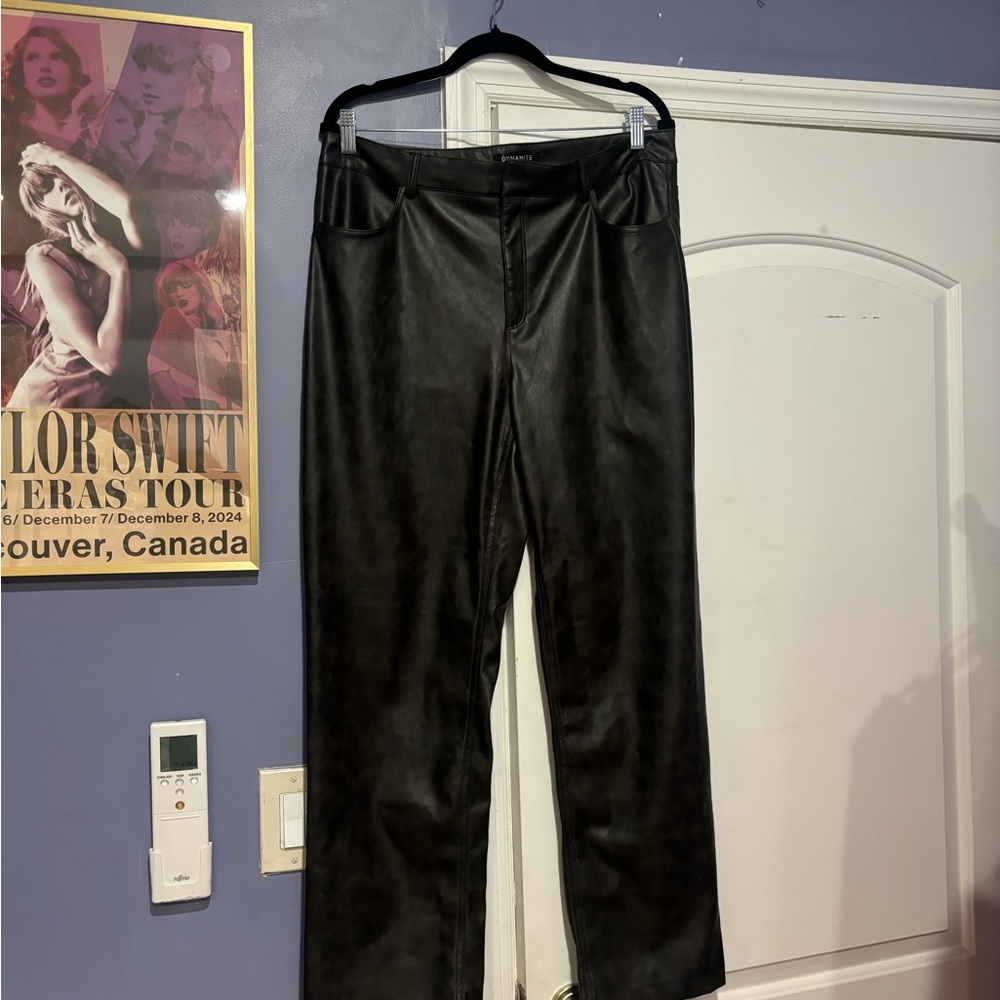 Black Faux Leather Pants